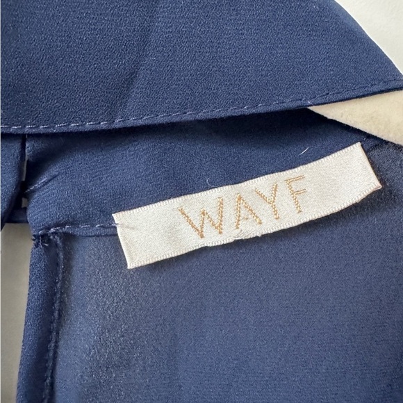 Wayf Nordstrom Choker Cut Out Navy Blue Tank Top Blouse Sz L - Picture 3 of 6